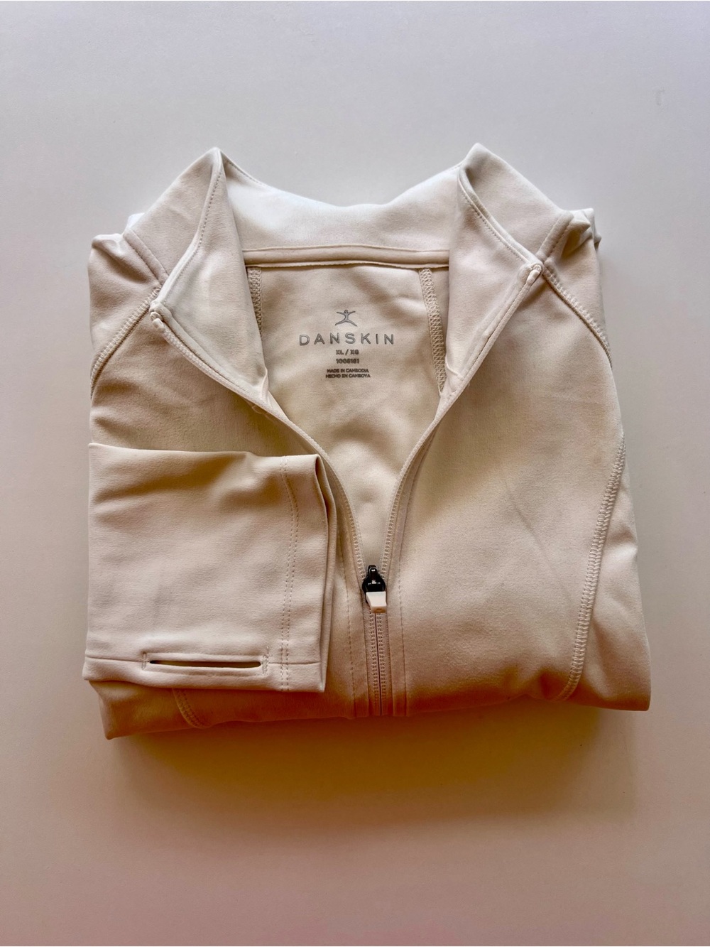 Danskin Light Cream Full-Zip Athletic Jacket